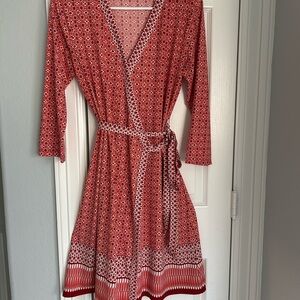 Max Studio Red and Pink Geometric Dress